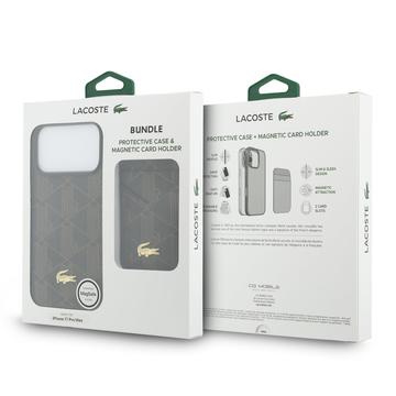 iPhone 17 Pro Max Lacoste PVC Blend MagSafe cover og magnetisk kortholder - brun