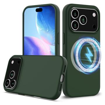 iPhone 17 Pro Max Liquid Silikone Cover - MagSafe Kompatibel - Mørkegrøn