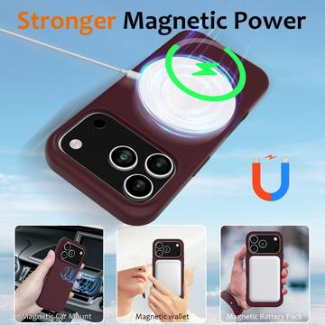 iPhone 17 Pro Max Liquid Silikone Cover - MagSafe Kompatibel - Vinrød