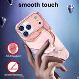 iPhone 17 Pro Max luksus marmor hybrid cover - pink / guld