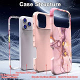 iPhone 17 Pro Max luksus marmor hybrid cover - lilla / guld