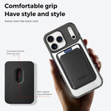 iPhone 17 Pro Max MagSafe Cover med kortholder - sort / gennemsigtig