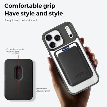 iPhone 17 Pro Max MagSafe Cover med kortholder - sort / gennemsigtig