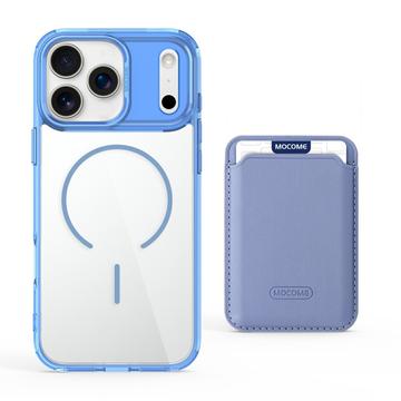 iPhone 17 Pro Max MagSafe Cover med kortholder - blå / gennemsigtig