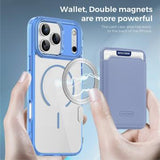 iPhone 17 Pro Max MagSafe Cover med kortholder - blå / gennemsigtig