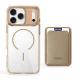 iPhone 17 Pro Max MagSafe Cover med kortholder - Ørkenguld / Gennemsigtig