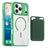 iPhone 17 Pro Max MagSafe Cover med kortholder - grøn / gennemsigtig