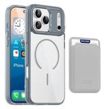 iPhone 17 Pro Max MagSafe Cover med kortholder - grå / gennemsigtig