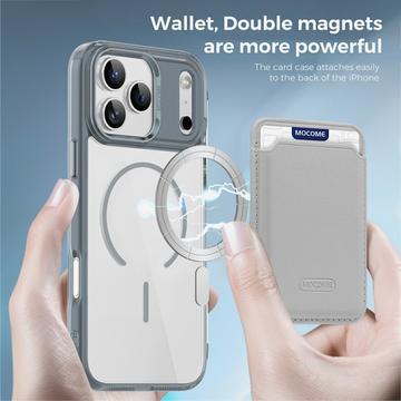 iPhone 17 Pro Max MagSafe Cover med kortholder - grå / gennemsigtig