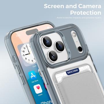 iPhone 17 Pro Max MagSafe Cover med kortholder - grå / gennemsigtig