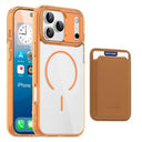 iPhone 17 Pro Max MagSafe Cover med kortholder - orange / gennemsigtig