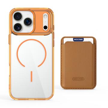 iPhone 17 Pro Max MagSafe Cover med kortholder - orange / gennemsigtig