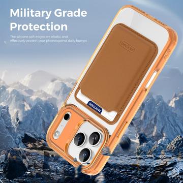 iPhone 17 Pro Max MagSafe Cover med kortholder - orange / gennemsigtig