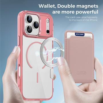 iPhone 17 Pro Max MagSafe Cover med kortholder - pink / gennemsigtig