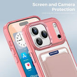 iPhone 17 Pro Max MagSafe Cover med kortholder - pink / gennemsigtig