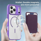 iPhone 17 Pro Max MagSafe Cover med kortholder - lilla / gennemsigtig