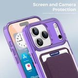 iPhone 17 Pro Max MagSafe Cover med kortholder - lilla / gennemsigtig