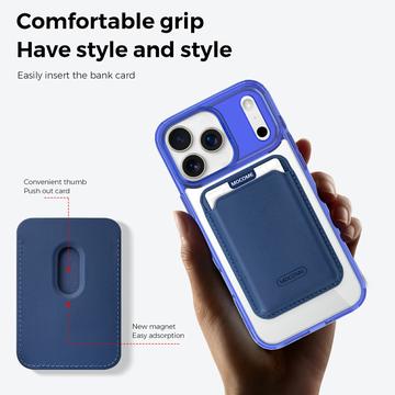 iPhone 17 Pro Max MagSafe Cover med kortholder - safir / gennemsigtig