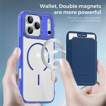iPhone 17 Pro Max MagSafe Cover med kortholder - safir / gennemsigtig