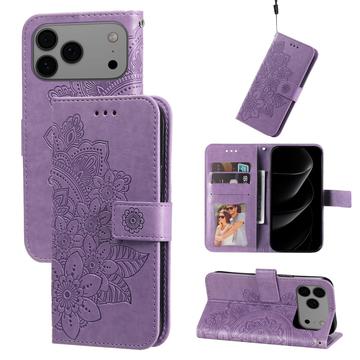 iPhone 17 Pro Max Mandala Series Etui med Pung - Lilla