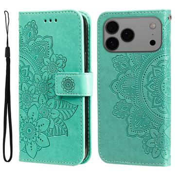 iPhone 17 Pro Max Mandala Series Etui med Pung - Grøn