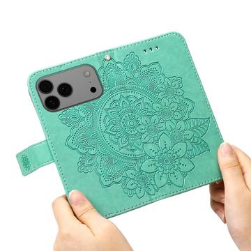 iPhone 17 Pro Max Mandala Series Etui med Pung - Grøn