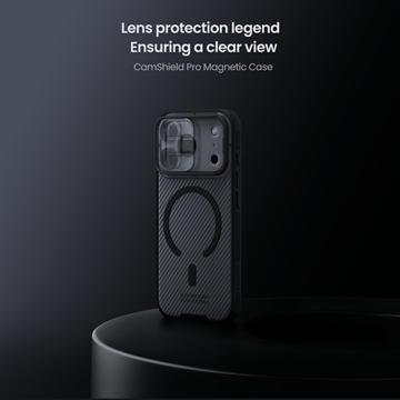 iPhone 17 Pro Max Nillkin CamShield Pro Magnetic Hybrid Cover - Gennemsigtig sort