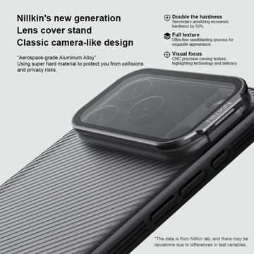 iPhone 17 Pro Max Nillkin CamShield Prop Hybrid Cover - Gennemsigtig sort