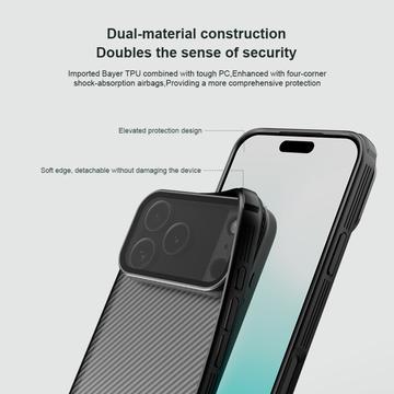 iPhone 17 Pro Max Nillkin CamShield Prop Hybrid Cover - Gennemsigtig sort