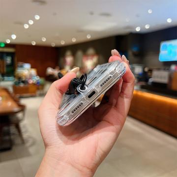 iPhone 17 Pro Max PC / TPU Cover med linsefilm og rem - Polka Dot - Blå