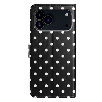 iPhone 17 Pro Max Pung Etui med Prikket Mønster - Sort