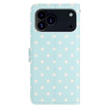 iPhone 17 Pro Max Pung Etui med Prikket Mønster - Blå