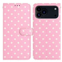 iPhone 17 Pro Max Pung Etui med Prikket Mønster - Pink