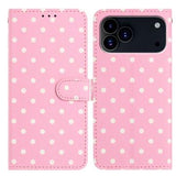 iPhone 17 Pro Max Pung Etui med Prikket Mønster - Pink