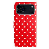 iPhone 17 Pro Max Pung Etui med Prikket Mønster - Rød