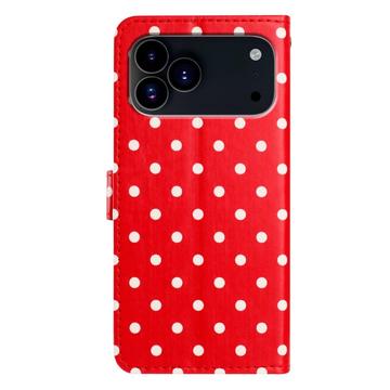 iPhone 17 Pro Max Pung Etui med Prikket Mønster - Rød
