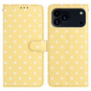 iPhone 17 Pro Max Pung Etui med Prikket Mønster - Gul