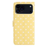 iPhone 17 Pro Max Pung Etui med Prikket Mønster - Gul