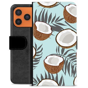 iPhone 17 Pro Max Premium Flip Cover med Pung - Kokosnød