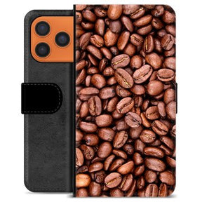 iPhone 17 Pro Max Premium Flip Cover med Pung - Kaffebønner