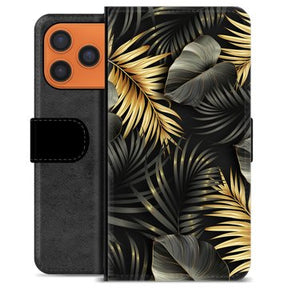 iPhone 17 Pro Max Premium Flip Cover med Pung - Gyldne Blade