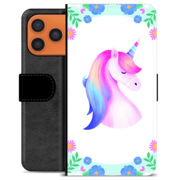 iPhone 17 Pro Max Premium Flip Cover med Pung - Enhjørning