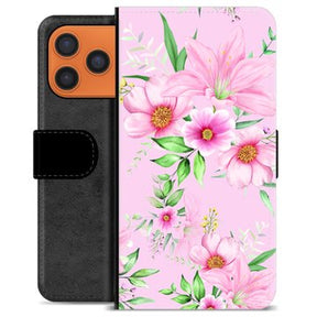 iPhone 17 Pro Max Premium Flip Cover med Pung - Vandfarveblomster