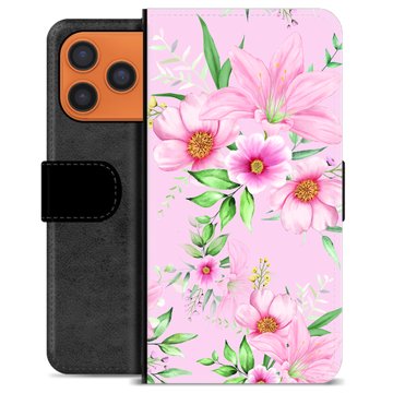 iPhone 17 Pro Max Premium Flip Cover med Pung - Vandfarveblomster