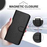 iPhone 17 Pro Max Premium Wallet-etui med rem - kulfiberstruktur - kulsort