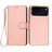 iPhone 17 Pro Max Premium Wallet-etui med rem - kulfiberstruktur - Kulstoflyserød