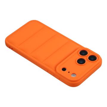 iPhone 17 Pro Max Pufferjakke Stødfast TPU-cover - Orange