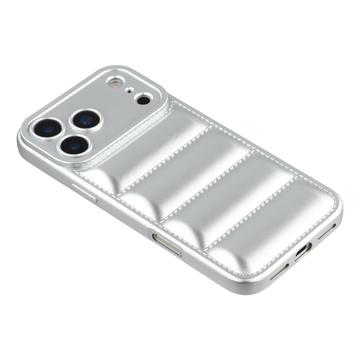 iPhone 17 Pro Max Pufferjakke Stødfast TPU-cover - Sølv