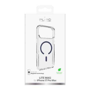 iPhone 17 Pro Max Puro Lite Mag Hybrid Cover - Krone Blå / gennemsigtig