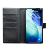 iPhone 17 Pro Max Qialino 2-i-1 aftagelig pung læderetui - MagSafe-kompatibel - Sort